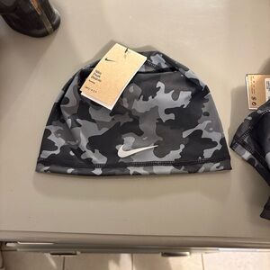 Nike Black and Gray Camo Beanie